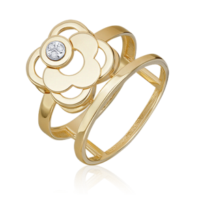 Кольцо из лимонного золота c бриллиантами 01-5615-00-101-1121