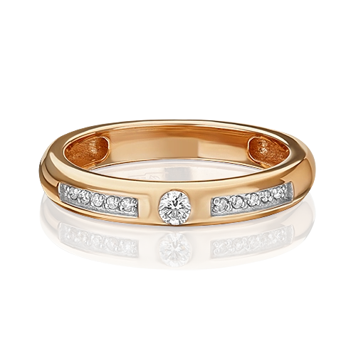 Обручальное кольцо из красного золота с бриллиантами 01-0650-00-101-1110-30