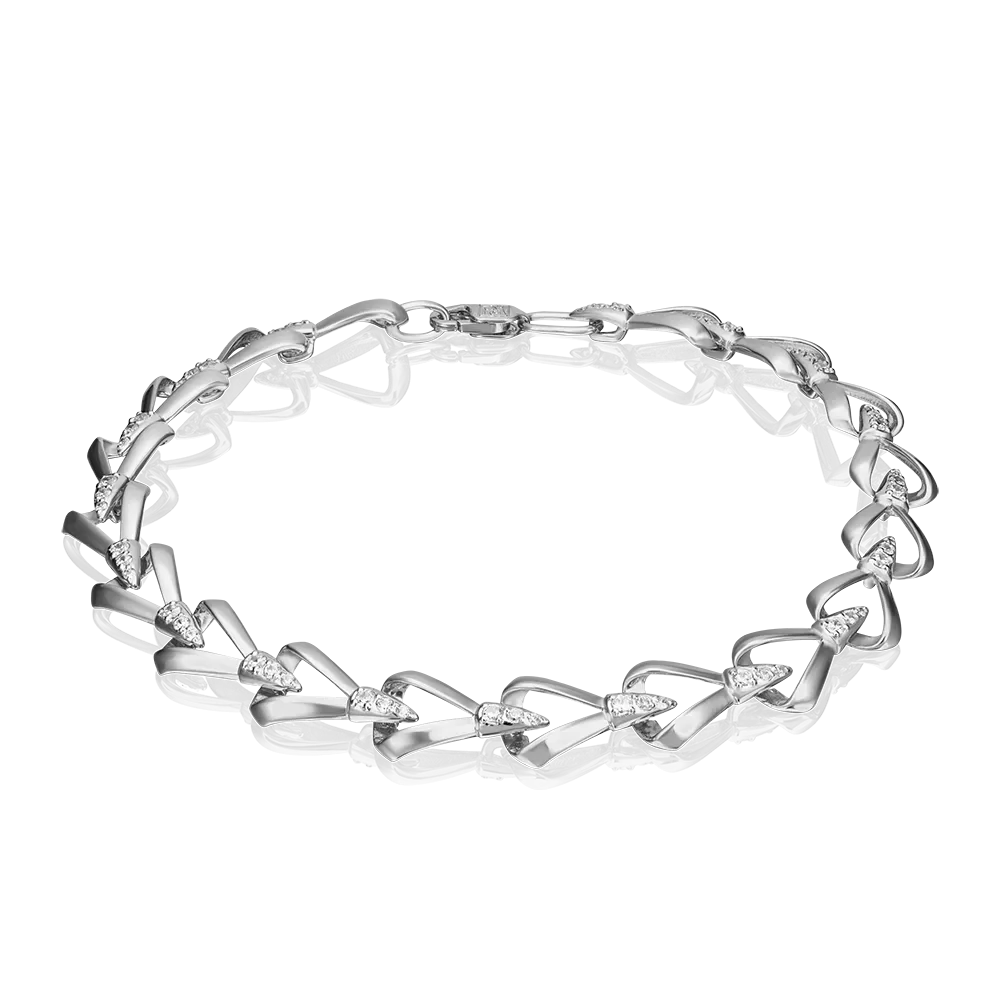 Браслет из белого золота с фианитами 05-0603-00-401-1120-33