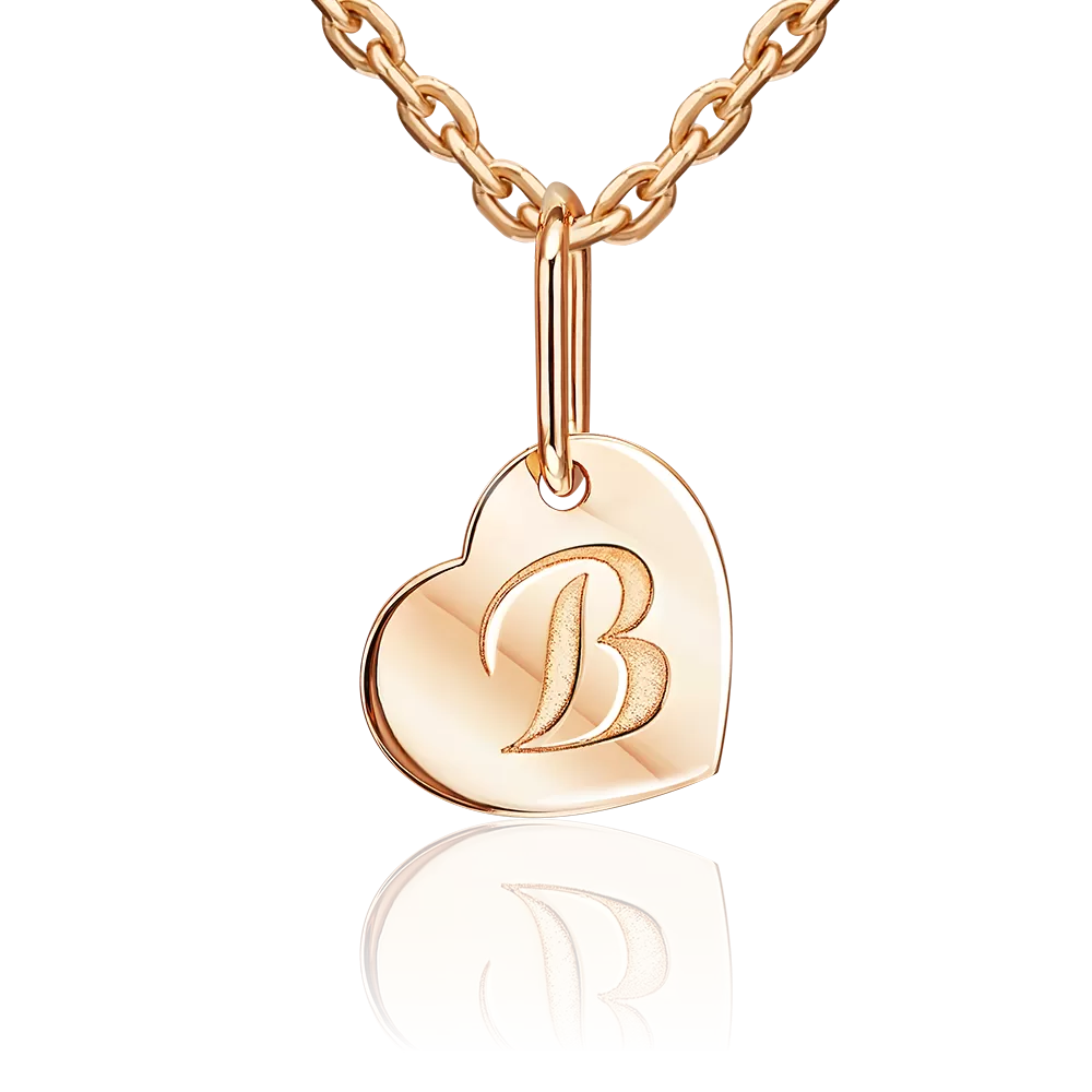 Подвеска «Буква В» из красного золота 03-3658-В-000-1110