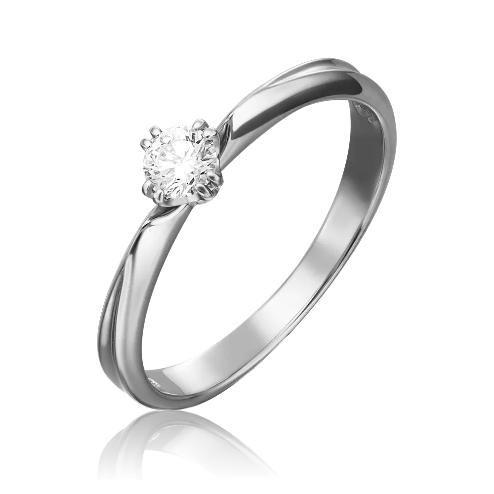 Помолвочное кольцо из белого золота с бриллиантом 01-0937-00-101-1120-30