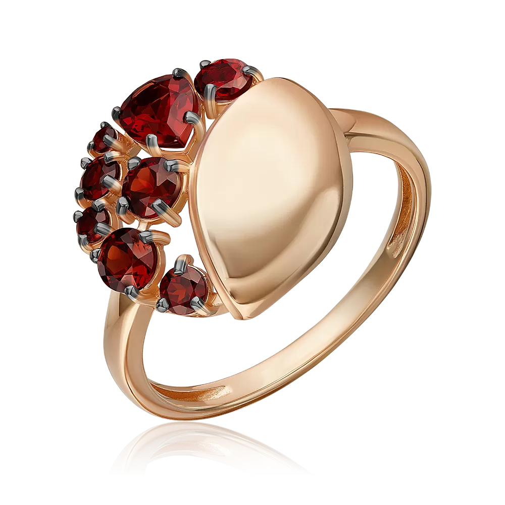 Кольцо из красного золота с гранатами 01-5828-00-204-1110