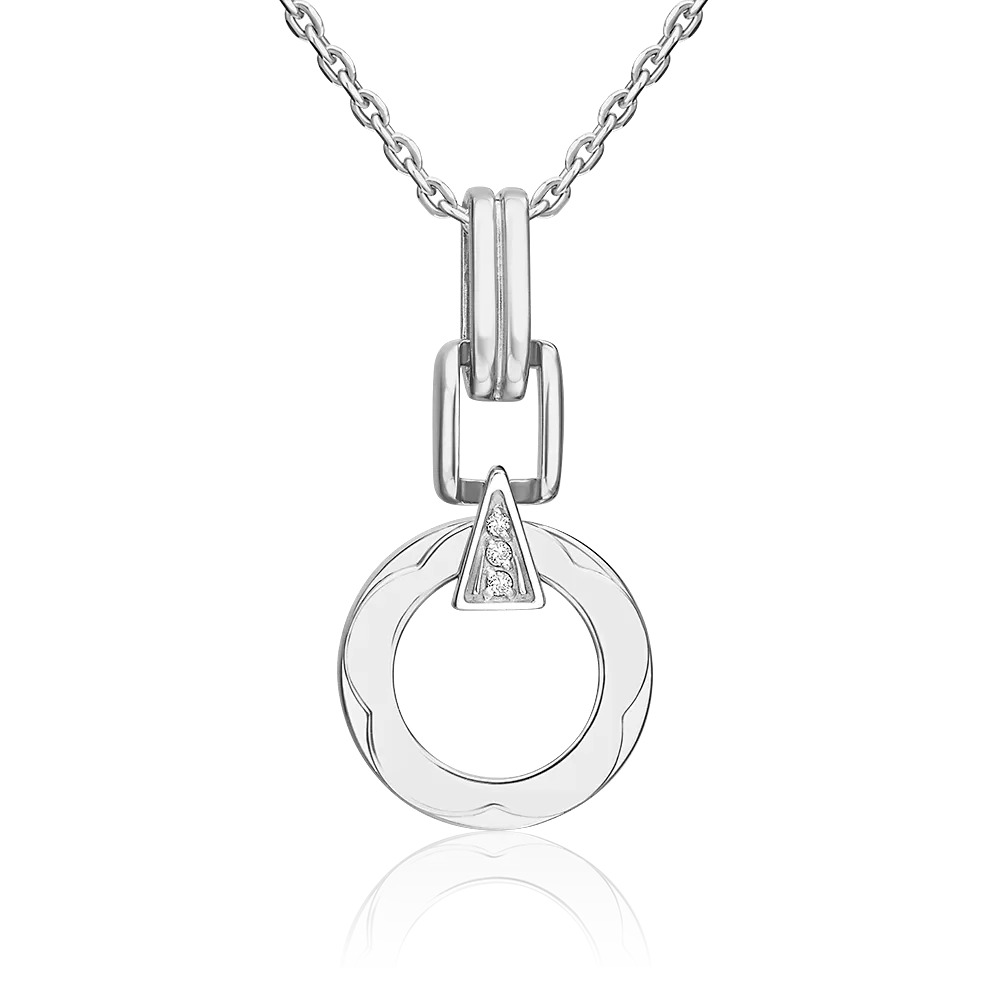 Подвеска из белого золота с бриллиантами 03-3362-00-101-1120