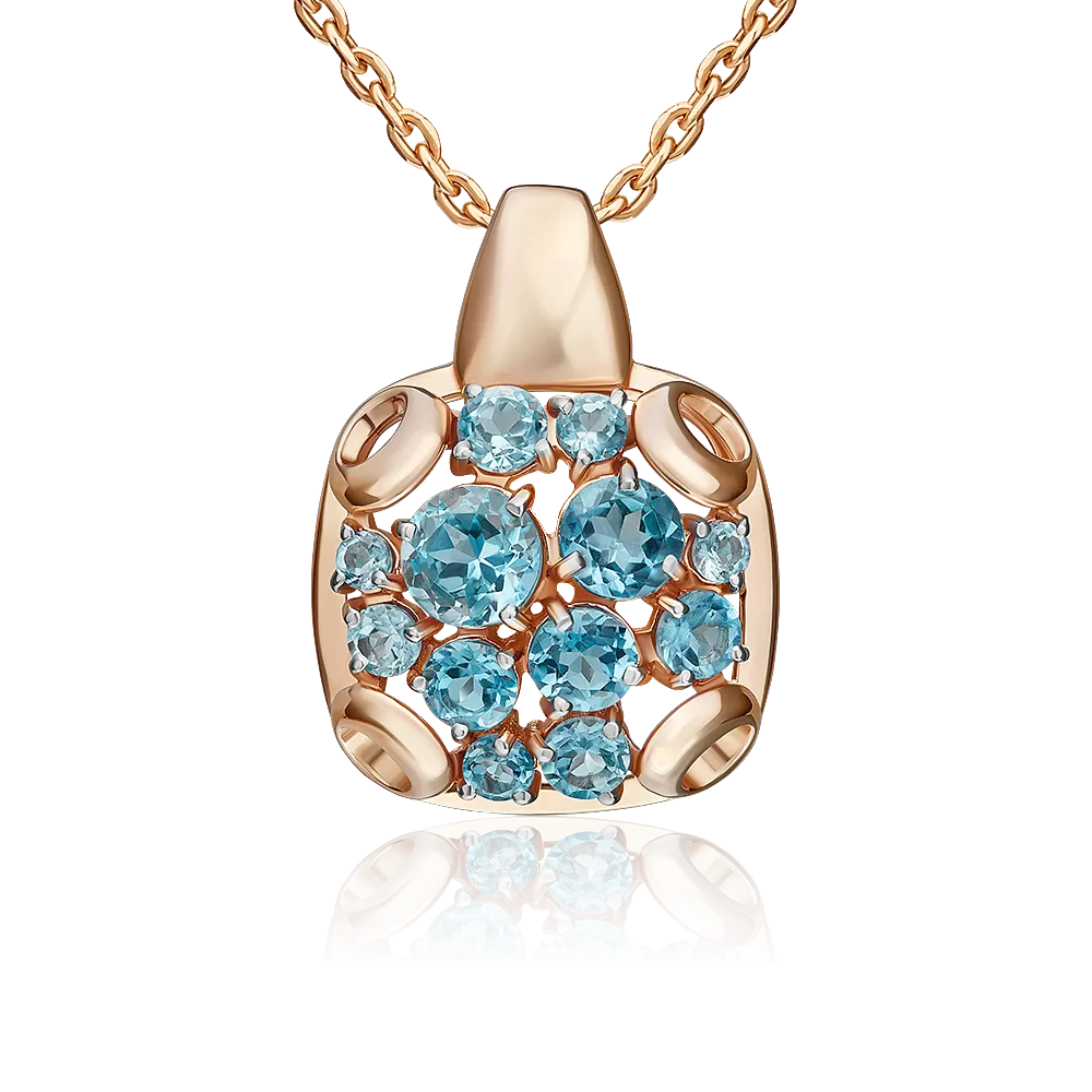 Подвеска из красного золота с топазами 03-3567-00-201-1110