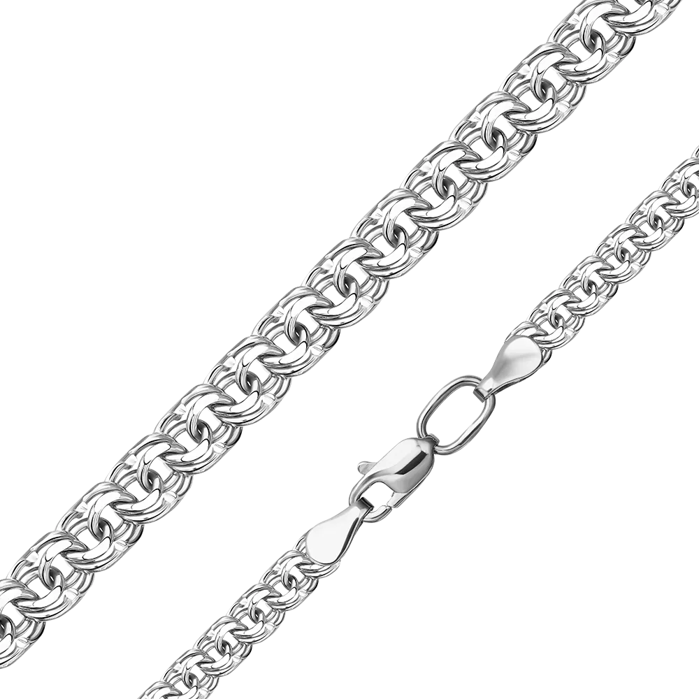 Цепь из белого золота с алмазной гранью (плетение «Бисмарк») 21-2711-070-1120-19