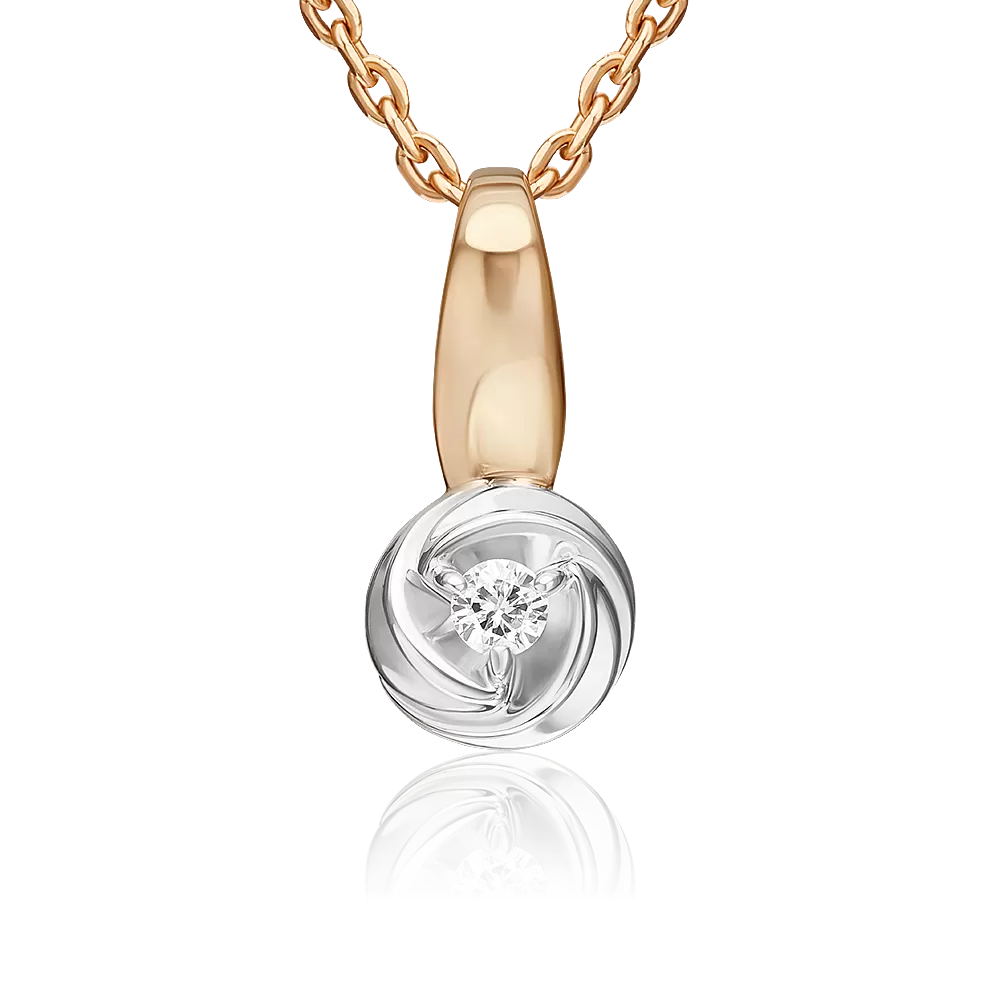 Подвеска из красного золота с бриллиантом 03-3593-00-101-1110