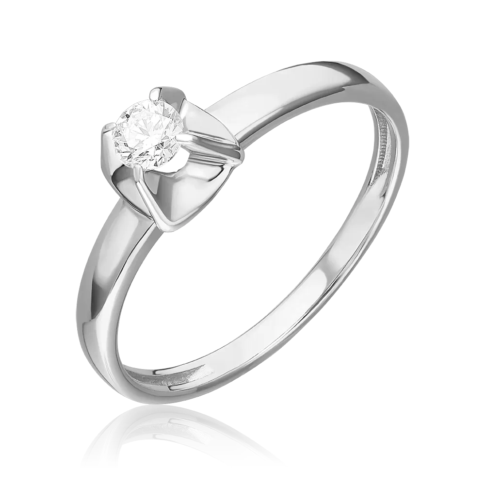 Кольцо из белого золота с бриллиантом 01-5797-00-101-1120