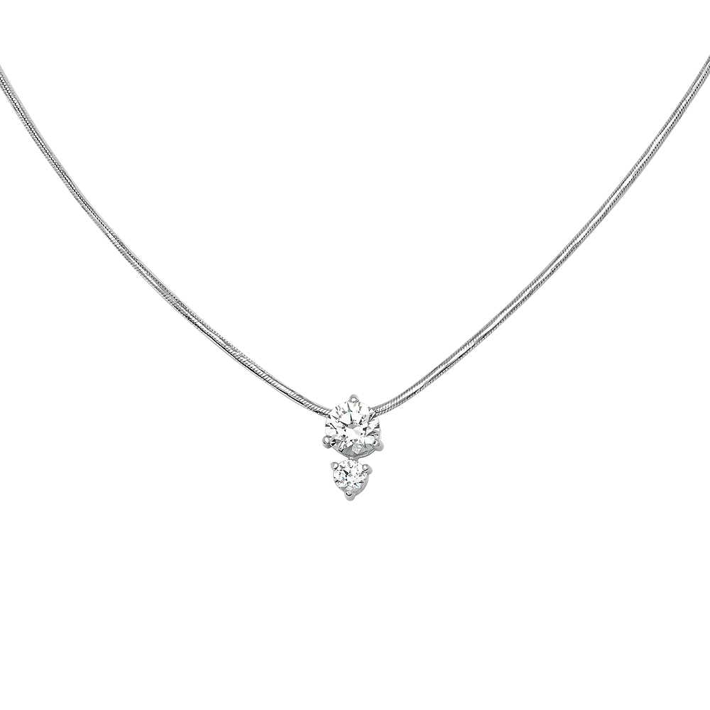 Колье из белого золота с фианитами 07-0090-00-401-1120-03