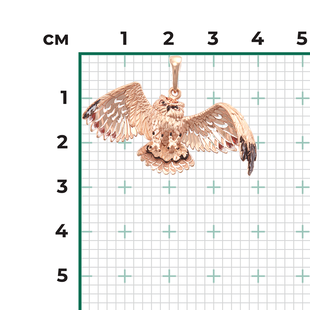 Подвеска «Сова» из красного золота с эмалью 03-2891-00-000-1110-59 купить в  интернет-магазине PLATINA