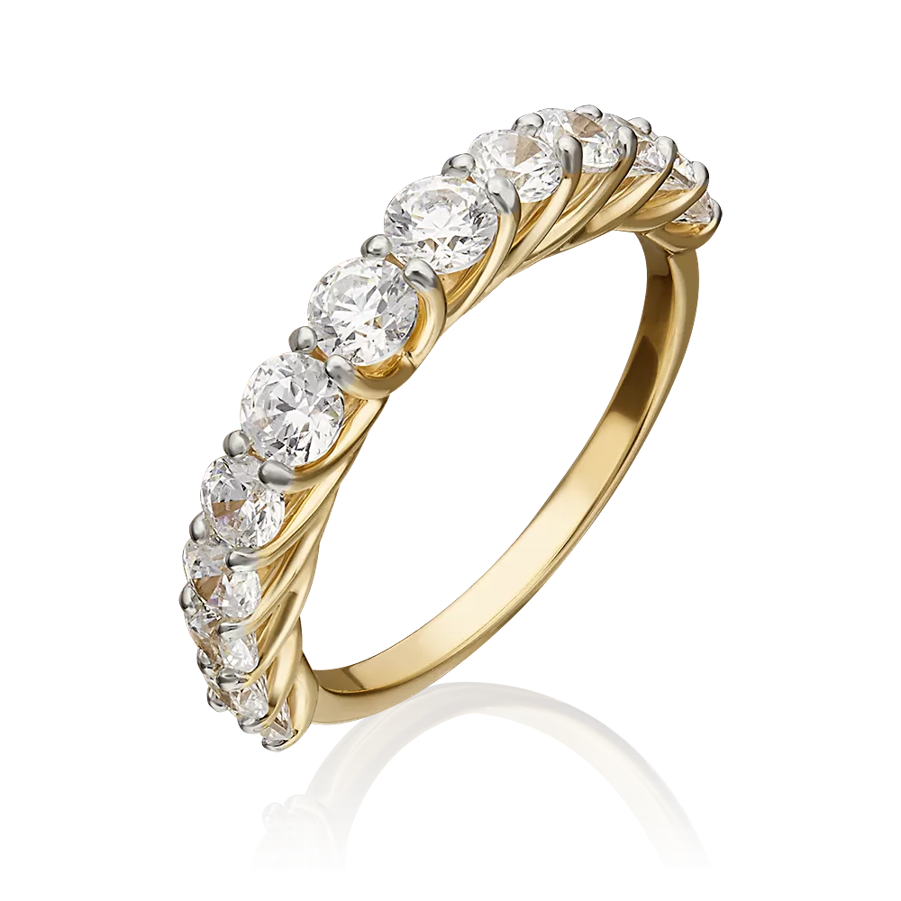 Кольцо из лимонного золота с фианитами 01-5413-00-501-1130-38