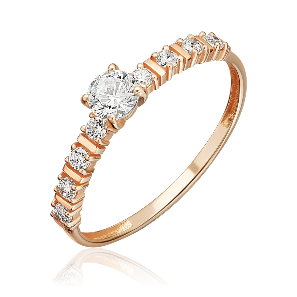 Кольцо из красного золота с фианитами 01-5986-00-401-1110