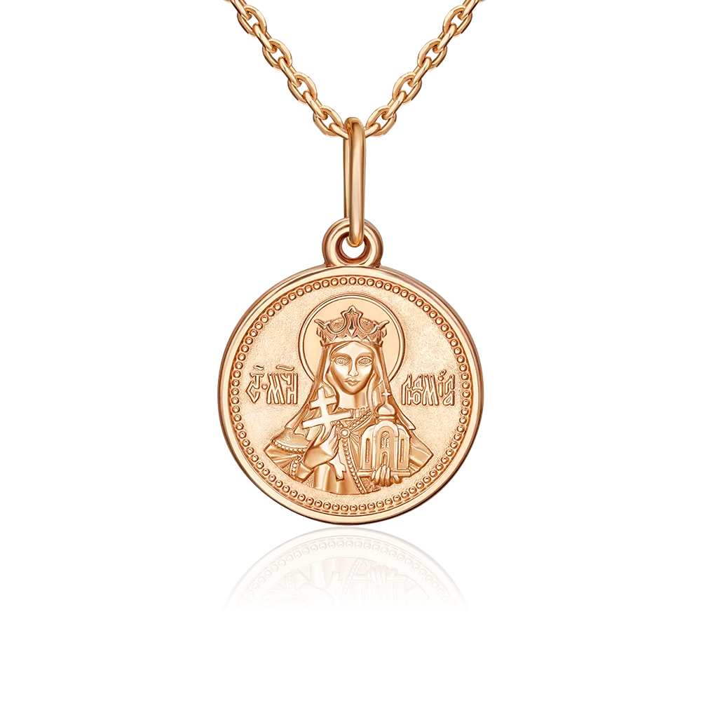 Иконка «Святая Людмила» из красного золота 03-1798-01-000-1110