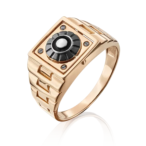 Печатка из комбинированного золота с эмалью 01-4844-00-000-1111-04