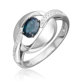 Кольцо из белого золота c сапфиром и бриллиантами 01-5726-00-105-1120
