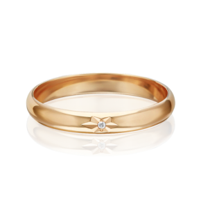 Обручальное кольцо из красного золота c бриллиантом 01-0021-00-101-1110-30