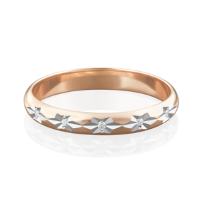 Обручальное кольцо из красного золота c бриллиантами 01-0026-00-101-1110-30