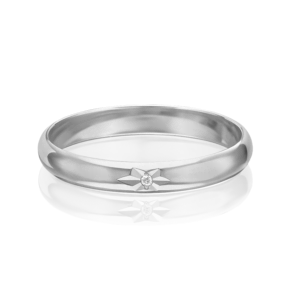 Обручальное кольцо из белого золота с бриллиантом 01-0027-00-101-1120-30
