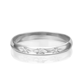 Обручальное кольцо из белого золота с бриллиантом 01-0028-00-101-1120-30