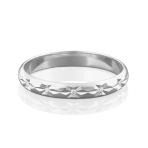 Обручальное кольцо из белого золота с бриллиантом 01-0029-00-101-1120-30