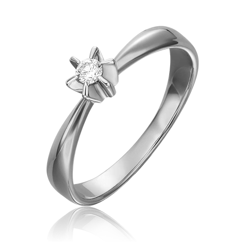 Кольцо из белого золота c бриллиантом 01-0100-00-101-1120-30
