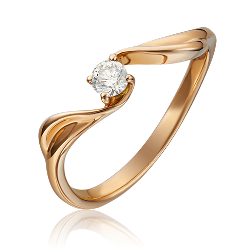 Кольцо из красного золота c бриллиантом 01-0295-00-101-1110-30
