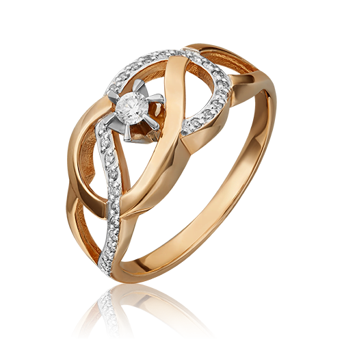 Кольцо из комбинированного золота с бриллиантом 01-0329-00-101-1111-30