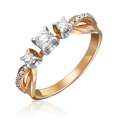 Кольцо из комбинированного золота с бриллиантом 01-0335-00-101-1111-30