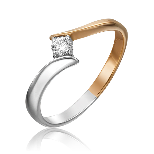 Кольцо из комбинированного золота с бриллиантом 01-0443-00-101-1111-30