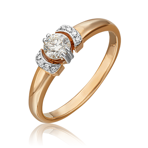 Кольцо из комбинированного золота с бриллиантом 01-0445-00-101-1111-30