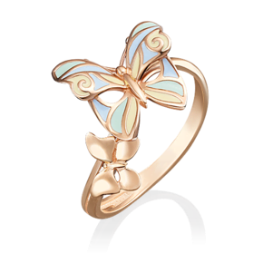 Кольцо «Бабочка» из красного золота c эмалью 01-4787-00-000-1110-25