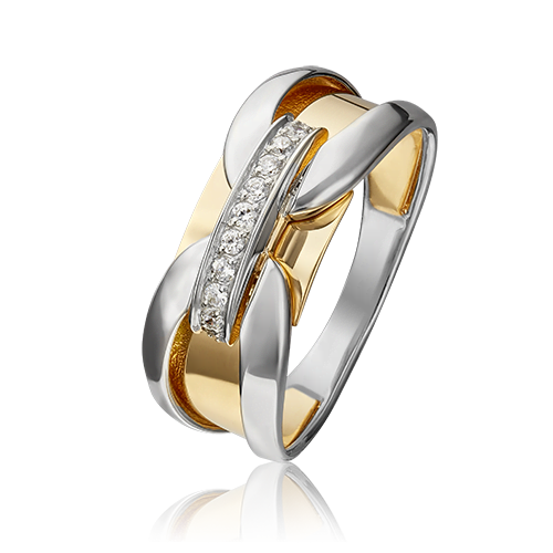 Кольцо из комбинированного золота с фианитами 01-5404-00-401-1121-65