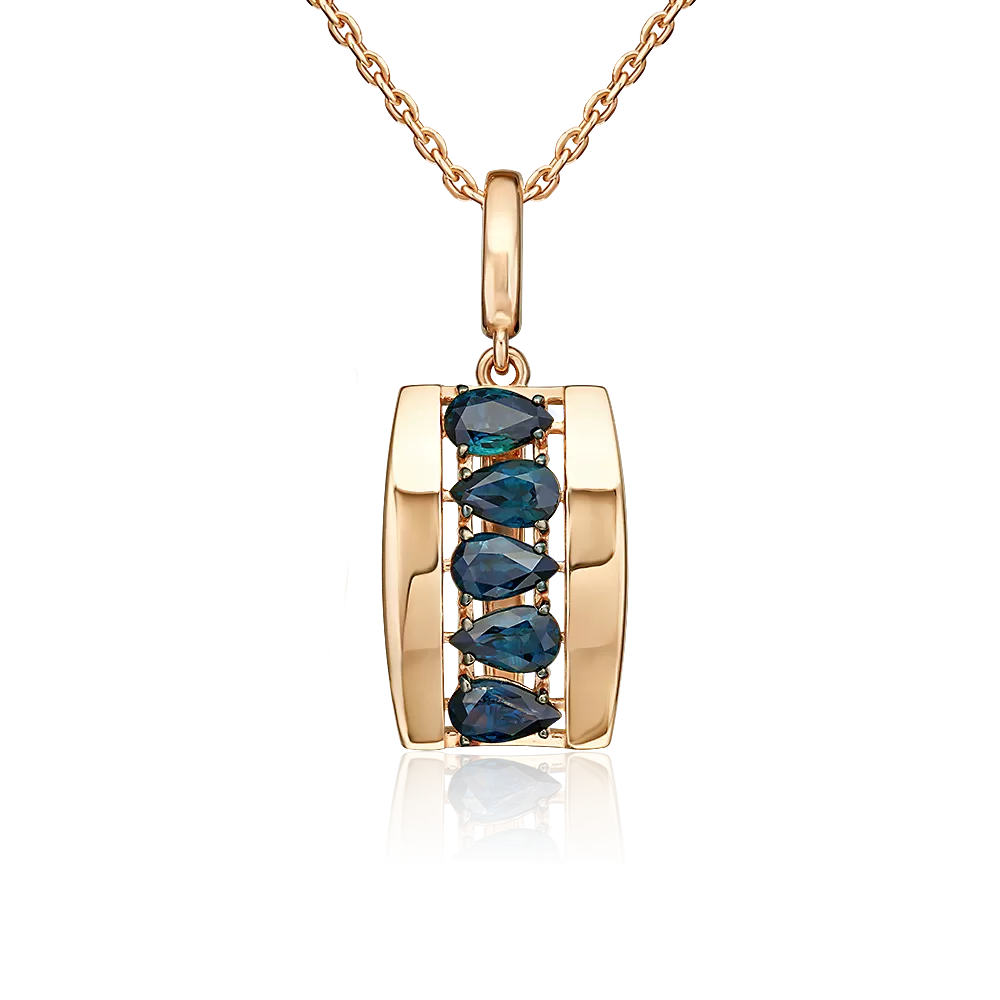 Подвеска из красного золота с сапфирами 03-3615-00-102-1110