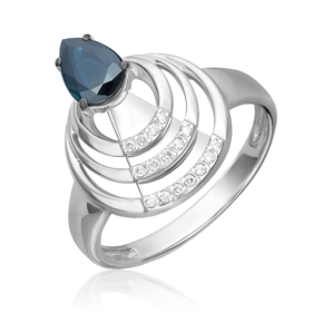Кольцо из белого золота c сапфиром и бриллиантами 01-5720-00-105-1120