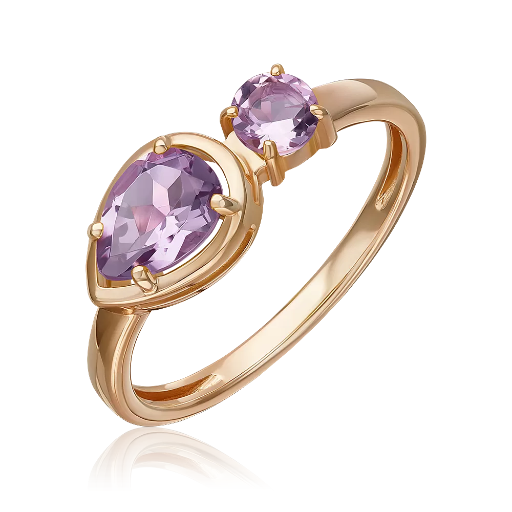 Кольцо из красного золота с аметистами 01-5826-00-203-1110