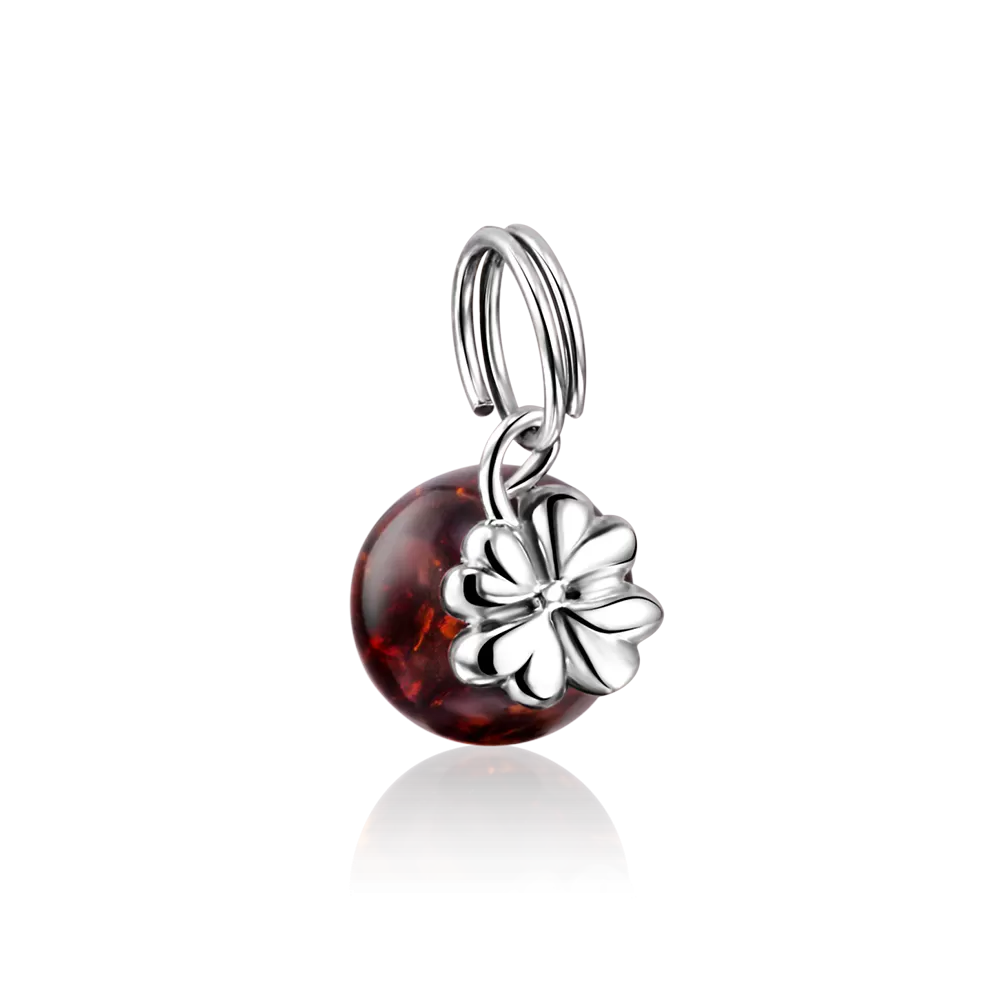 Подвеска «Клевер» из серебра с янтарём 03-2777-00-271-0200-62