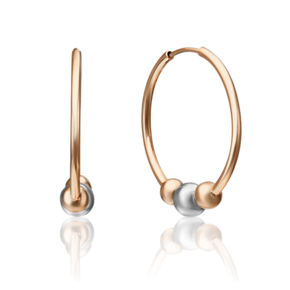 Серьги-конго из комбинированного золота 02-4386-00-000-1111-04