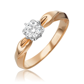 Кольцо из комбинированного золота c бриллиантом 01-0968-00-101-1111-30