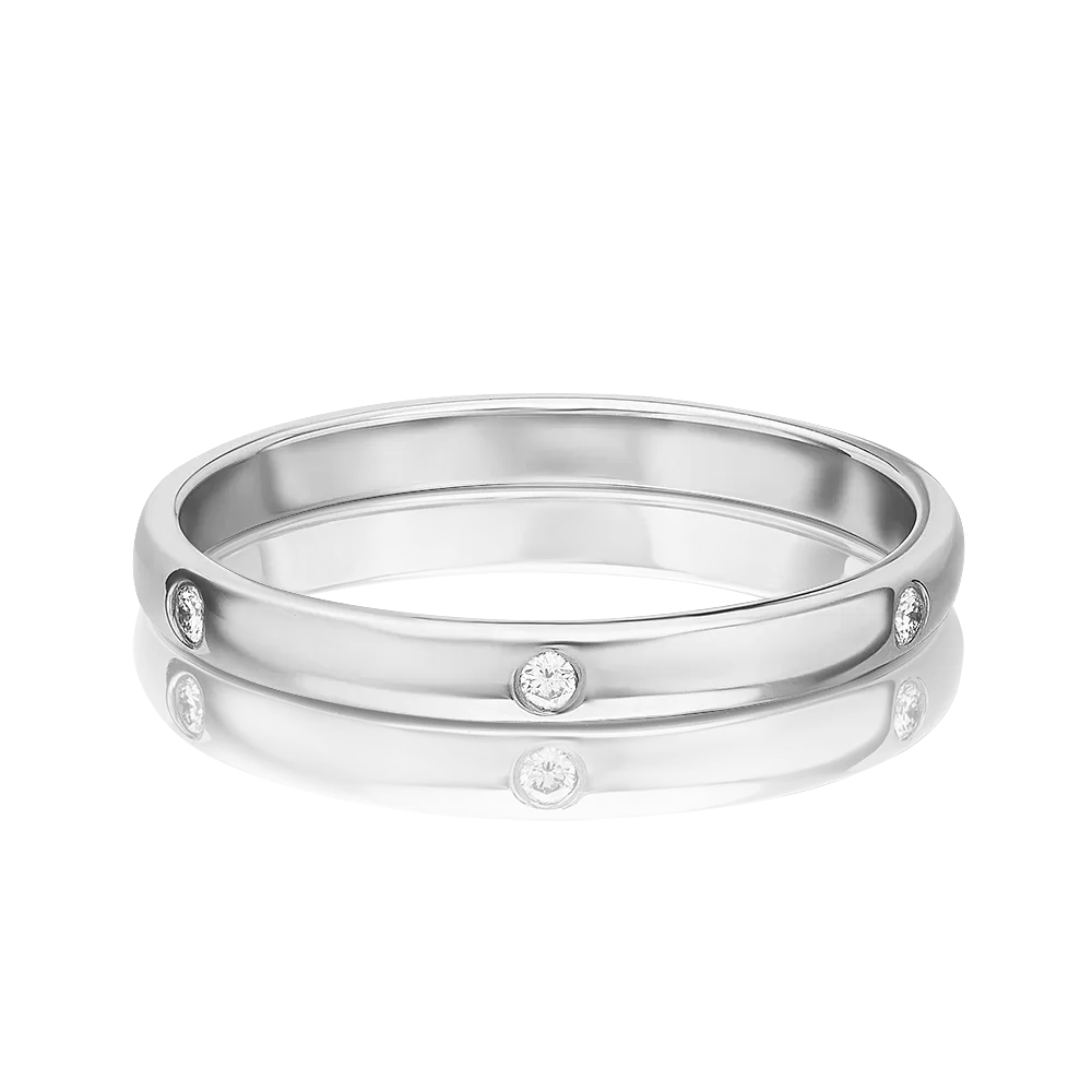 Обручальное кольцо из белого золота с бриллиантами 01-1061-00-101-1120-30