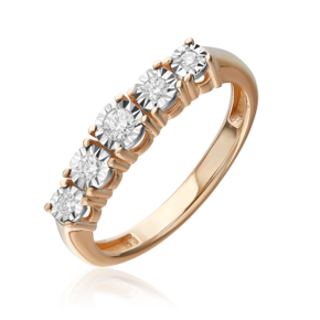 Кольцо из комбинированного золота с бриллиантом 01-5760-00-101-1111