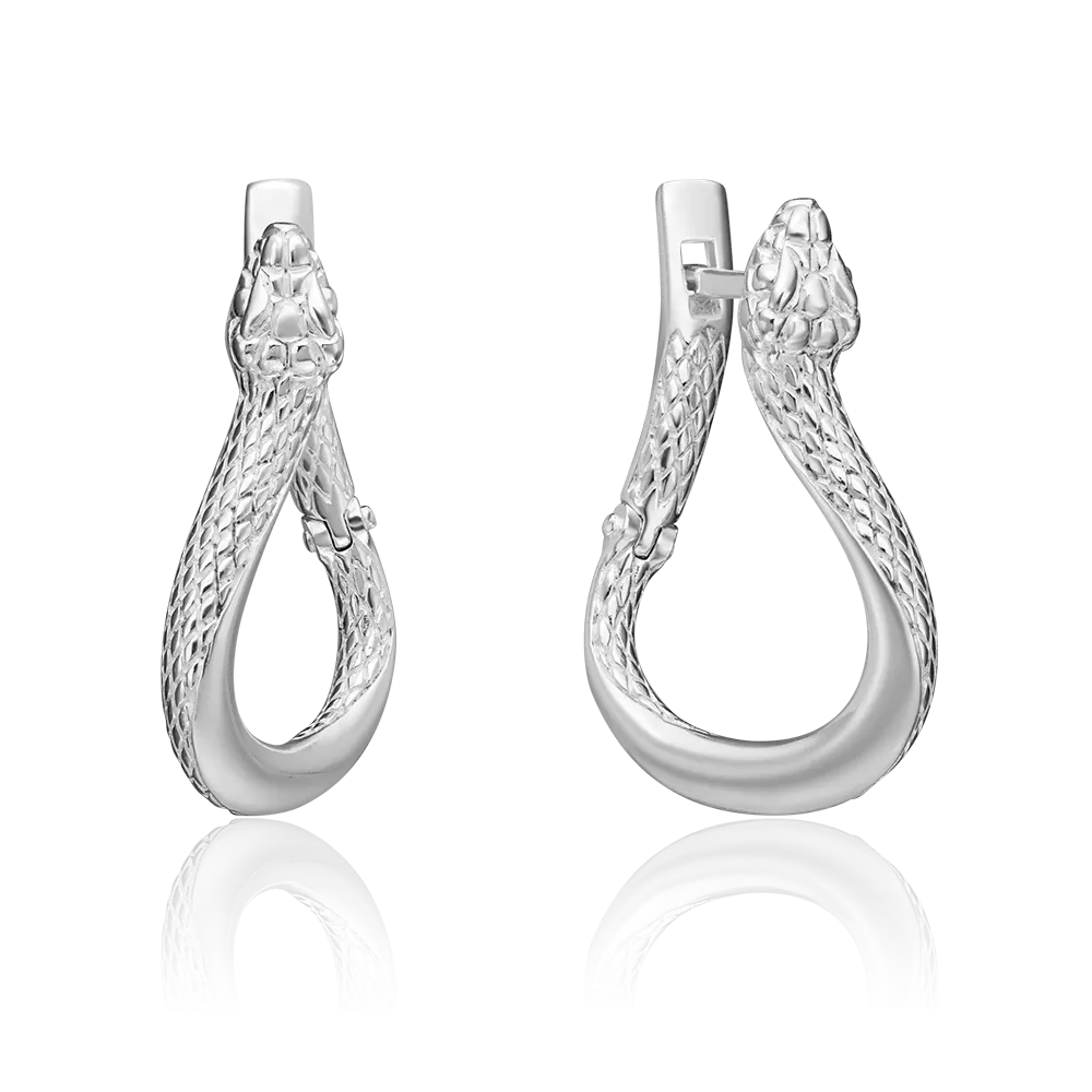 Серьги «Змеи» с английским замком из серебра 02-4664-00-000-0200-68
