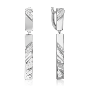 Серьги с английским замком из серебра c фианитами 02-5070-00-401-0200