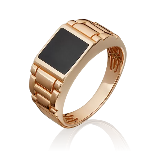 Печатка из красного золота с эмалью 01-4439-00-000-1110-25