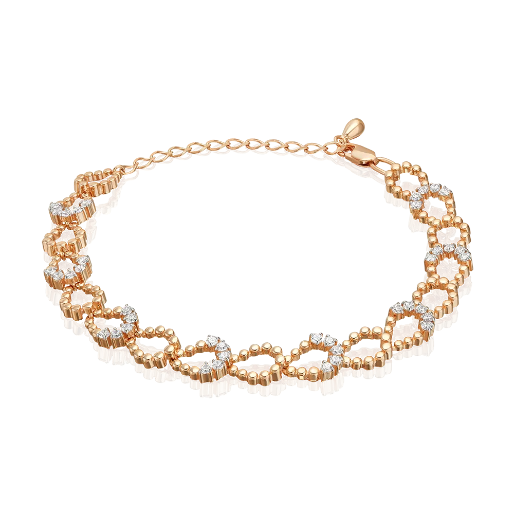 Браслет из красного золота с фианитами 05-0847-00-401-1110