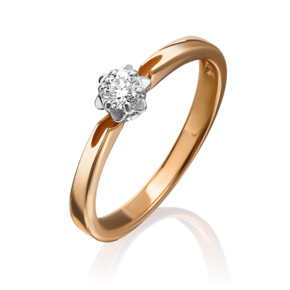 Кольцо из комбинированного золота c бриллиантом 01-1010-00-101-1111-30