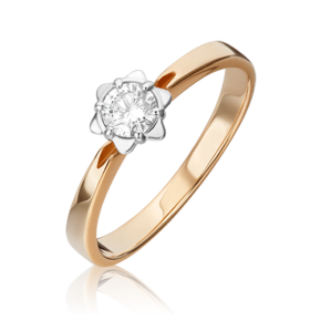 Кольцо из комбинированного золота c бриллиантом 01-1020-00-101-1111-30