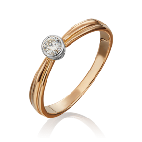 Кольцо из комбинированного золота c бриллиантом 01-1038-00-101-1111-30