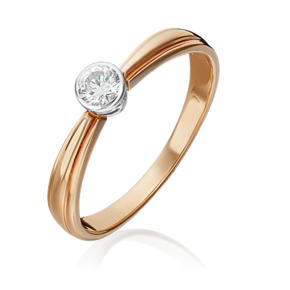 Кольцо из комбинированного золота c бриллиантом 01-1040-00-101-1111-30