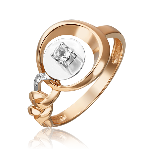 Кольцо «Энергия» из комбинированного золота с натуральными топазами white 01-5509-00-201-1111