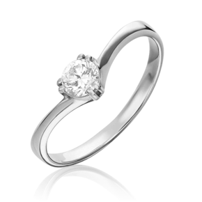 Помолвочное кольцо из белого золота c фианитом 01-0504-00-501-1120-38