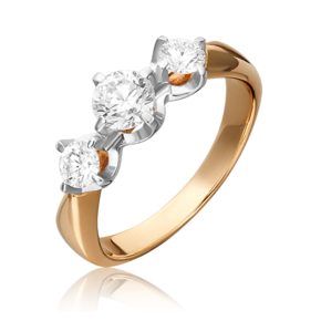 Помолвочное кольцо из комбинированного золота c фианитами 01-0559-00-501-1111-38